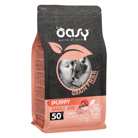 Oasy Dry Dog Grain Free Puppy Small сухой беззерновой корм для щенков мелких пород с индейкой фото 1