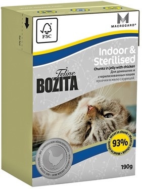 Bozita Funktion Indoor & Sterilised кусочки курицы в желе для домашних и стерилизованых кошек - 190 г фото 1