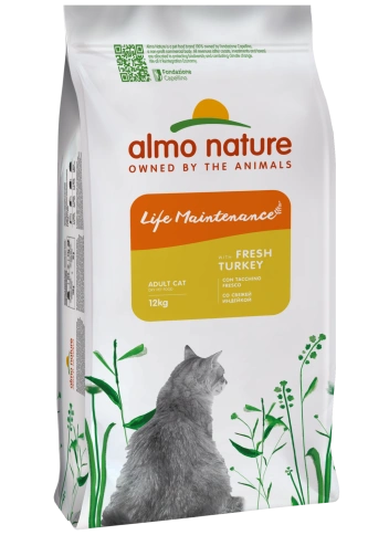 Сухой корм Almo Nature для взрослых кошек со свежей индейкой и коричневым рисом, 12 кг фото 1