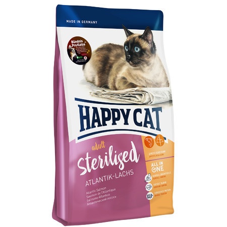 Happy Cat Adult Sterilised Atlantik Lachs сухой корм для стерилизованных кошек с лососем - 10 кг фото 1