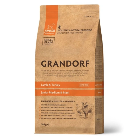 Сухой корм Grandorf Holistic ягненок с индейкой для юниоров всех пород с 4-х месяцев, 3 кг фото 1