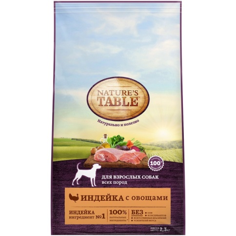 Nature`s Table сухой корм для собак с индейкой и овощами - 2.3 кг фото 2