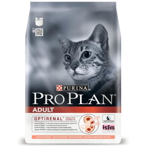 Сухой корм Pro Plan Cat Adult Optirenal для взрослых кошек с лососем - 400 г фото 1