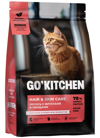 Сухой корм GO'KITCHEN для котят и кошек всех возрастов с лососем, 1.36  кг фото 4