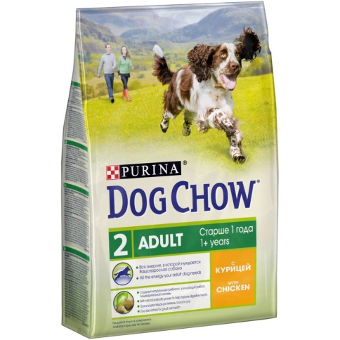 Purina Dog Chow для взрослых собак старше 1 года с курицей - 2,5 кг фото 1