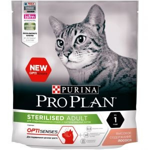 Pro Plan Cat Adult Sterilised OPTI-SENSES сухой корм для стерилизованных кошек с лососем - 400 г фото 1