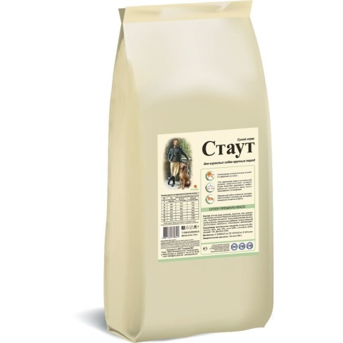 Стаут сухой корм для взрослых собак крупных пород с цыпленком и говядиной - 15 кг фото 1