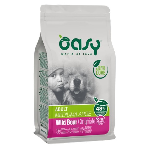 Oasy Dry Dog OAP Adult Medium/Large сухой корм для взрослых собак средних пород с диким кабаном - 2,5 кг фото 1