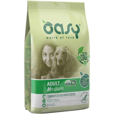 Oasy Dry Dog Adult Medium сухой корм для взрослых собак средних пород с курицей - 3 кг фото 1