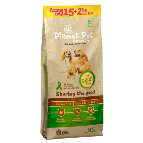 Planet Pet Chicken & Rice For Adult Dogs сухой корм для взрослых собак с курицей и рисом - Бонус мешок 15 + 2 кг фото 1