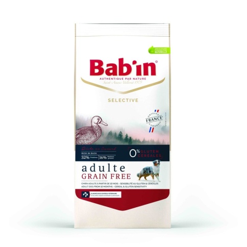 Сухой беззерновой корм Babin Selective Adulte Grain Free для взрослых взрослых собак с мясом утки и форелью - 12 кг фото 1