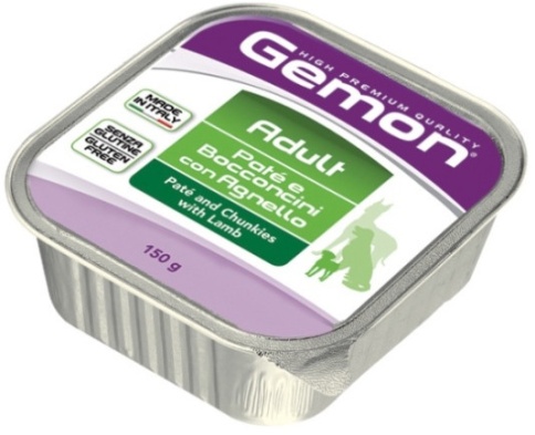 Gemon dog для собак паштет с кусочками ягненка 150 г фото 1