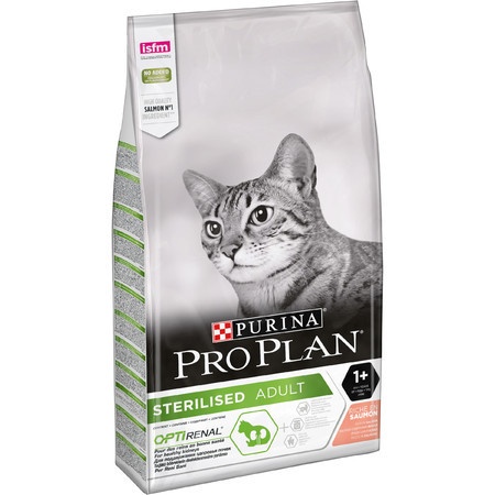 Pro Plan Cat Adult Sterilised OPTI-RENAL сухой корм для стерилизованных кошек с лососем - 10 кг фото 1