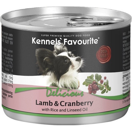Влажный корм Kennels` Favourite Lamb & Cranberry для взрослых собак всех пород с ягненком и клюквой - 200 г фото 1
