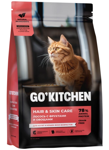 Сухой корм GO'KITCHEN для котят и кошек всех возрастов с лососем, 3.63 кг фото 4