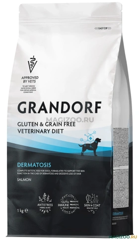 Сухой корм Grandorf Veterinary Diet Dermatosis лосось для собак с заболеваниями кожи, 1 кг фото 1