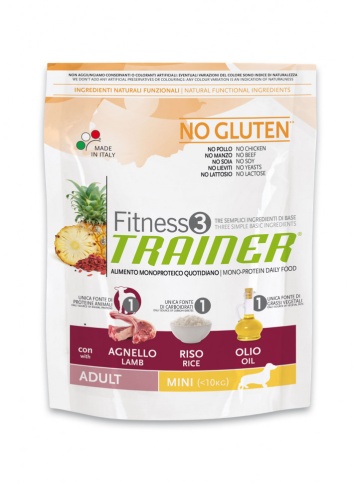 Trainer Fitness3 No Gluten Mini Adult Lamb and Rice корм для взрослых собак мелких пород с ягненком и рисом 7,5 кг фото 1