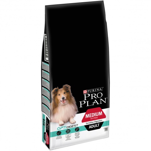 Purina Pro Plan Medium Adult Sensitive Digestion Lamb Rice для взрослых собак средних пород с чувствительным пищеварением с ягнёнком и рисом - 18 кг фото 1