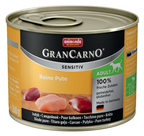 Animonda GranCarno Sensitiv / Анимонда Гран Карно Сенситив с индейкой для чувствительных собак 200 г (консервы) фото 1