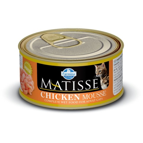 Консервы Farmina Matisse Chicken Mousse полнорационное питание для кошек мусс с курицей (не содержит красителей и консервантов) - 85 гр х 24 шт фото 1