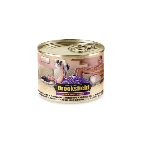 Brooksfield Adult Small Breed Dog влажный корм для собак мелких пород с говядиной, ягнёнком и рисом в консервах - 200 г фото 1