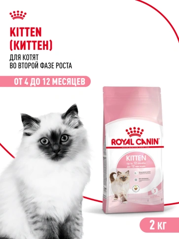 Сухой Корм Royal Canin  KITTEN (КИТТЕН) Питание для гармоничного роста котят в возрасте с 4 до 12 месяцев, 2 кг фото 13