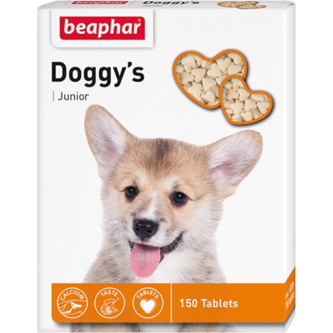 Лакомство Beaphar Doggy`s Junior для щенков витаминизированное сердечки - 150 таб фото 2