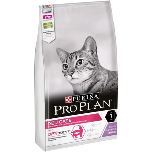 Сухой корм Purina Pro Plan Delicate для взрослых кошек с чувствительным пищеварением с индейкой - 7 кг фото 1