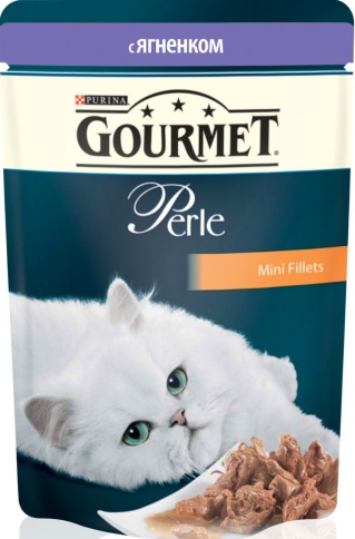 Паучи Gourmet Perle Mini-Fillet для взрослых кошек с ягненком - 85 г фото 1