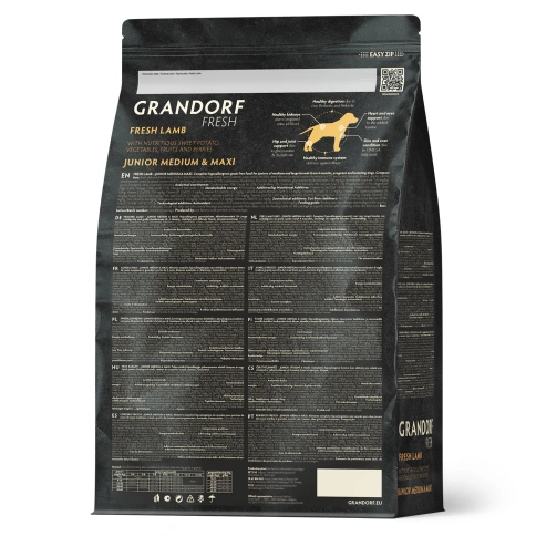 Сухой корм Grandorf Fresh Dog для взрослых собак средних и крупных пород чувствительное пищеварение и гипоаллергенный ягненок с бататом 3 кг фото 2