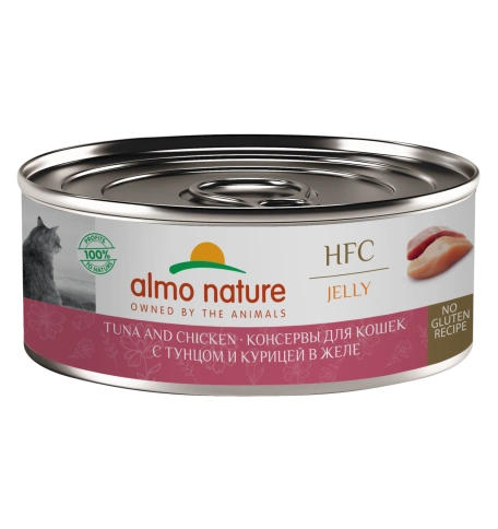 Влажный корм Almo Nature для кошек с тунцом и курицей в желе, 100 г фото 1