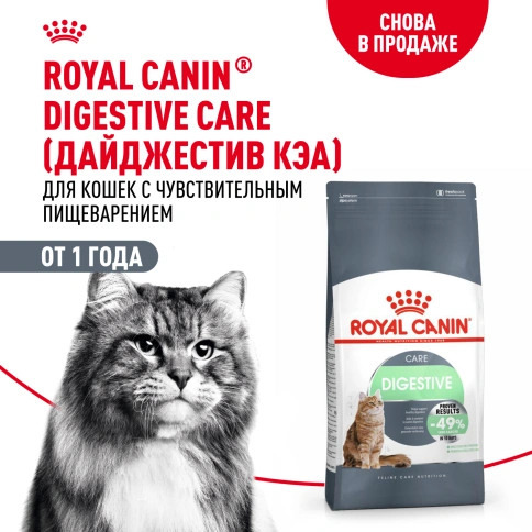 Сухой Корм Royal Canin DIGESTIVE CARE (ДАЙДЖЕСТИВ КЭА)Питание для кошек в возрасте от 1 года и старше, обеспечивает здоровье кожи, красоту и блеск шерсти после 21 дня кормления, 2 кг фото 14