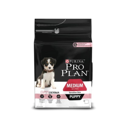 Purina PRO PLAN для щенков средних пород с чувствительной кожей OPTIDERMA с лососем и рисом - 3 кг фото 2