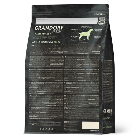 Сухой корм Grandorf Fresh Dog для взрослых собак средних и крупных пород диетическая формула для особо аллергичных собак индейка с бататом 1 кг фото 2