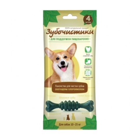 ДЕРЕВЕНСКИЕ ЛАКОМСТВА ЗУБОЧИСТИКИ "Мятные" лакомство с хлорофиллом для собак средних пород 10-25 кг 4шт 70г фото 2