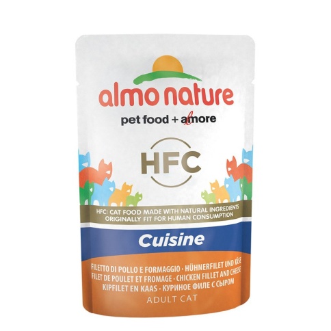 Almo Nature Classic Adult Cat Cuisine Chicken Fillet & Cheese паучи холистик для взрослых кошек с куриным филе и сыром - 55 г фото 2