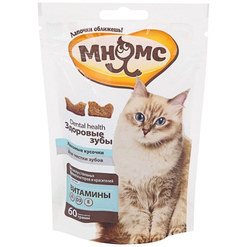 Мнямс хрустящие подушечки Здоровые зубы для кошек - 60 г фото 2