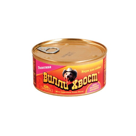 Влажный корм Вилли Хвост для собак с телятиной - 325 г фото 1