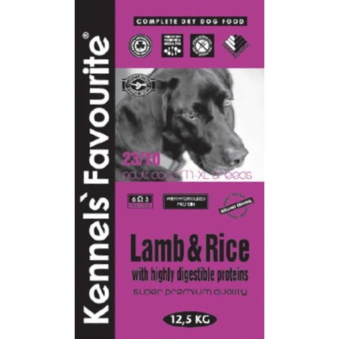 Kennels` Favourite Lamb and Rice корм для взрослых собак предрасположенных к аллергии ягненок с рисом 12,5 кг фото 2