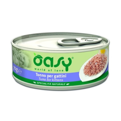 Oasy Wet cat Specialita Naturali Kitten Tuna дополнительное питание для котят с тунцом в консервах - 70 г фото 1