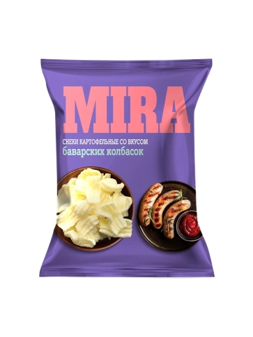 Снеки картофельные MIRA со вкусом баварских колбасок, 160г фото 1