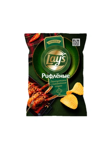 Лейз чипсы из натур. карт. рифл. Лангустин и пикантный соус, 93г фото 1