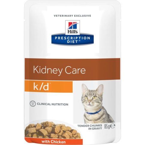 Влажный диетический корм для кошек Hill's Prescription Diet k/d Kidney Care при хронической болезни почек, с курицей - 85 г фото 2