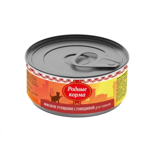 Родные корма Мясное угощение с Говядиной консервы для котят 100 г фото 1