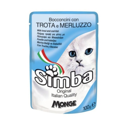 Simba Cat Pouch паучи для кошек форель с треской 100 г фото 2