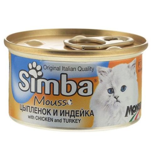Simba Cat консервы для кошек паштет курица с индейкой 85 г фото 2