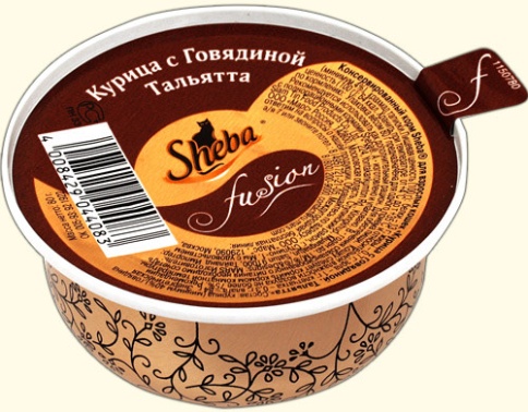 Sheba консервы из курицы и говядины в соусе "Тальятта" для взрослых кошек - 80 г фото 1