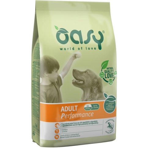 Oasy Dry Dog Adult Performance сухой корм для взрослых собак активных пород с курицей - 3 кг фото 1