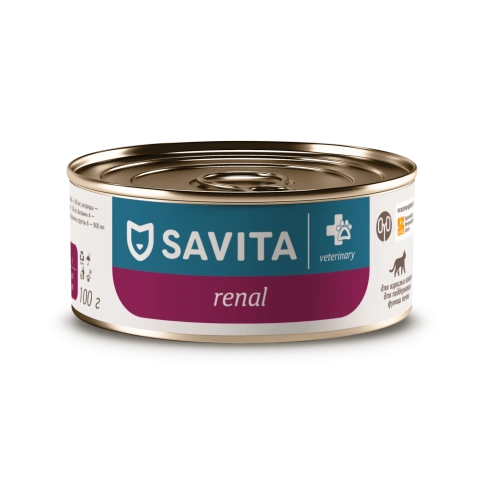 Влажный корм SAVITA Preventive Line Renal для взрослых кошек для поддержания функции почек, 100 г фото 1