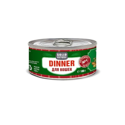 Solid Natura Dinner Печень влажный корм для кошек в жестяной банке 100 г фото 2